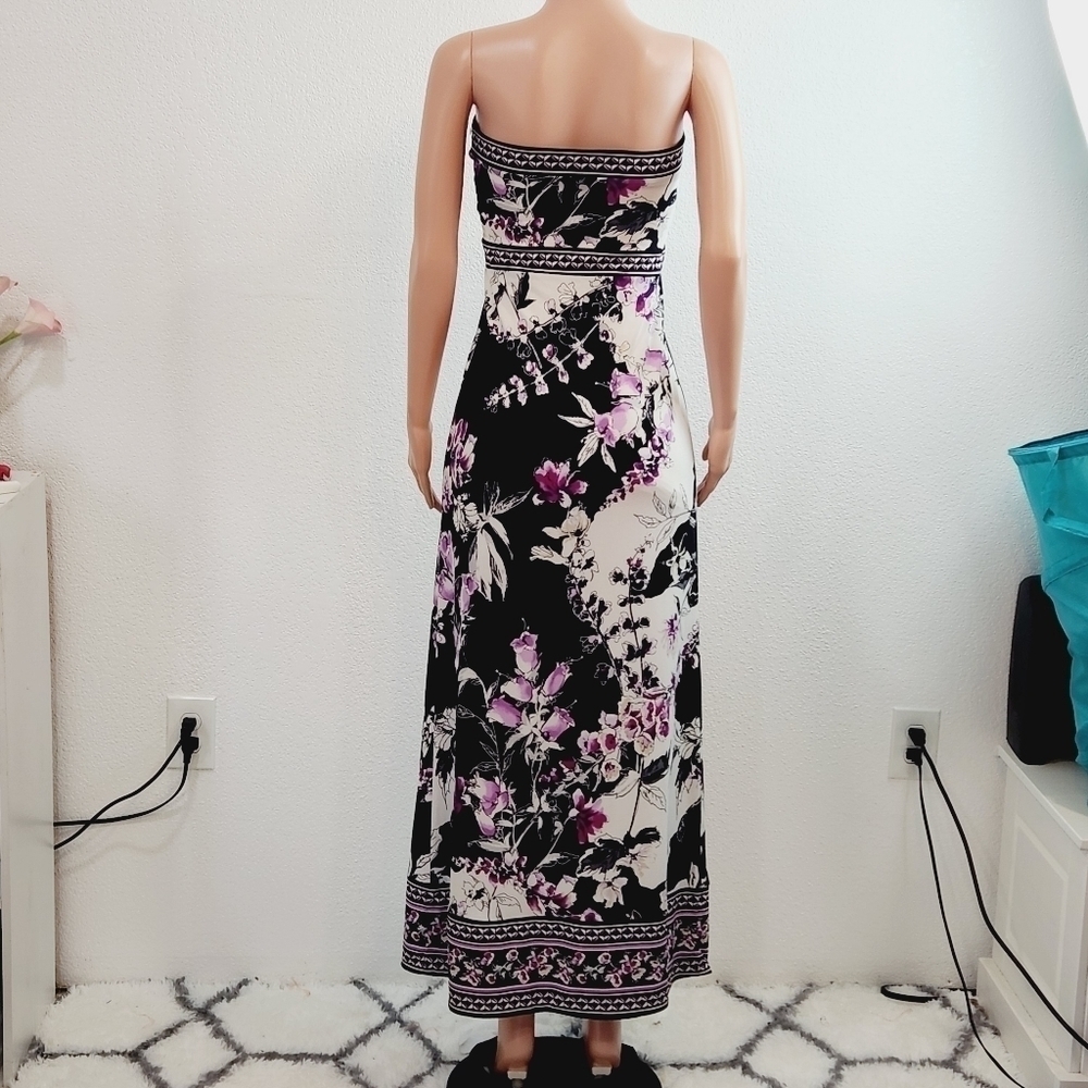 White House Black Market Strapless Floral  Maxi Dress Size: XS - Picture 10 of 16